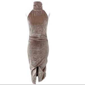House of CB Velvet Turtleneck Midi Dress